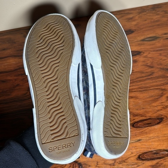 Sperry Pier Wave LTT Teddy Wool Boat Shoes in navy multi size 7 - Picture 15 of 15